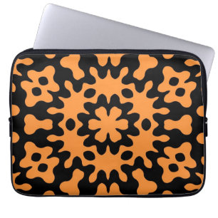 Retro Oranje Floral Abstracte Art-laptophoezen Laptop Sleeve