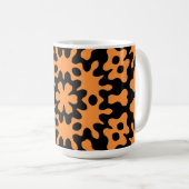 Retro Oranje Floral Abstracte Art Mok (Voorkant rechts)