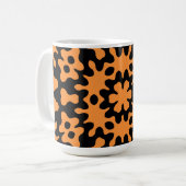 Retro Oranje Floral Abstracte Art Mok (Voorkant links)