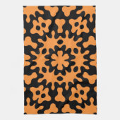 Retro Oranje Floral Abstracte kunst Theedoek (Verticaal)
