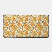  Retro Oranje Floral Patroon Bureaumat (Voorkant)