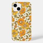 Retro Oranje Floral Patroon Case-Mate iPhone Case (Achterkant)