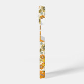  Retro Oranje Floral Patroon iPhone Hoesje (Linkerkant)