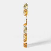  Retro Oranje Floral Patroon iPhone Hoesje (Rechterkant)