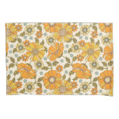  Retro Oranje Floral Patroon Kussensloop (Voorkant)