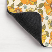  Retro Oranje Floral Patroon Muismat (Hoek)