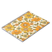 Retro Oranje Floral Patroon Notitieboek (Linkerzijde)