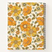  Retro Oranje Floral Patroon Notitieboek (Achterkant)