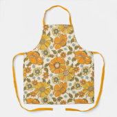  Retro Oranje Floral Patroon Schort (Voorkant)