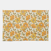  Retro Oranje Floral Patroon Theedoek (Horizontaal)