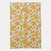  Retro Oranje Floral Patroon Theedoek (Verticaal)