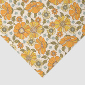 Retro Oranje Floral Patroon Tissuepapier (Detail)