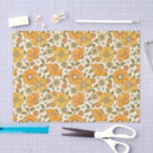 Retro Oranje Floral Patroon Tissuepapier (Craft)