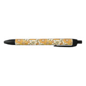  Retro Oranje Floral Patroon Zwarte Inkt Pen (Bodem)