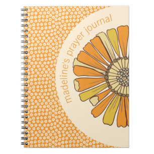 Retro Oranje Floral Prayer Journal Notitieboek