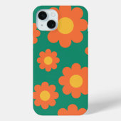 Retro Oranje Flowers Case-Mate iPhone Case (Achterkant)