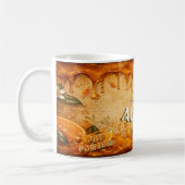 Retro Oranje Fruit Drip Kunst Aangepaste Naam Vint Koffiemok (Links)