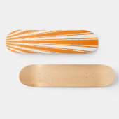 Retro Oranje Funky Sun Rays Achtergrond Skateboard (Horizontaal)
