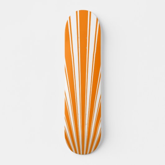 Retro Oranje Funky Sun Rays Achtergrond Skateboard (Voorkant)