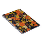 Retro-Oranje, geel, bruin en zeemuizerspatroon Notitieboek (Rechterzijde)