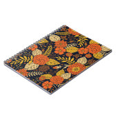 Retro-Oranje, geel, bruin en zeemuizerspatroon Notitieboek (Linkerzijde)