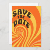 Retro Oranje Geel Foto Bewaar De Datum Save The Date (Voorkant / Achterkant)