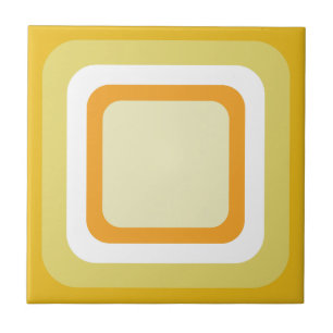 Retro Oranje Geel Wit Tegeltje