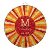 Retro Oranje gele familie speldartboard Dartbord (Voorkant)