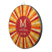 Retro Oranje gele familie speldartboard Dartbord (Voorkant Rechts)