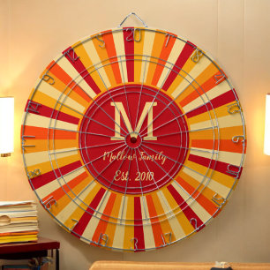 Retro Oranje gele familie speldartboard Dartbord