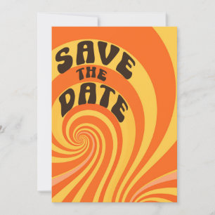 Retro Oranje gele foto Bewaar de datum Save The Date