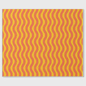 retro Oranje Gele Groovy Wavy Stripe Cadeaupapier (Vlak)
