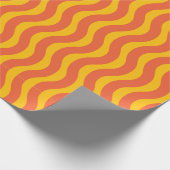 retro Oranje Gele Groovy Wavy Stripe Cadeaupapier (Hoek)