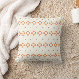 Retro Oranje Geometrisch Stippenpatroon Kussen