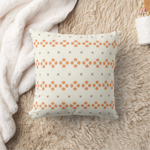 Retro Oranje Geometrisch Stippenpatroon Kussen
