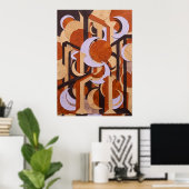 Retro Oranje Geometrische Poster (Thuiskantoor)