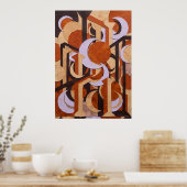 Retro Oranje Geometrische Poster (Keuken)