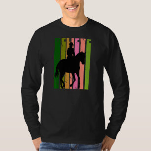 Retro Oranje Girls Equestrian Horse Rider Riding S T-shirt