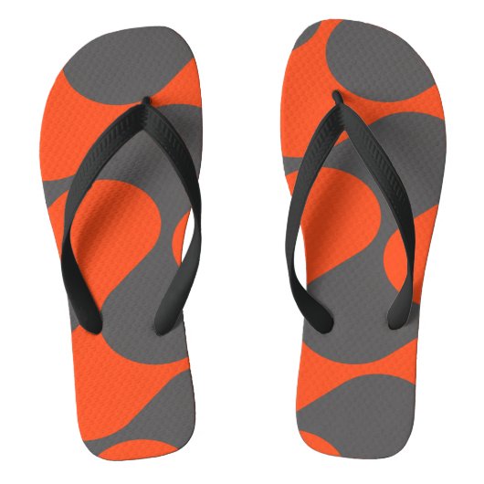 Retro Oranje Golfpatroon Teenslippers (Voetbed)
