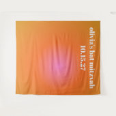 Retro Oranje Gradient Bat Mitzvah Aangepaste Achte Wandkleed (Voorkant (horizontaal))