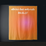 Retro Oranje Gradient Bat Mitzvah Aangepaste Achte Wandkleed<br><div class="desc">Retro Sinaasappel Roze Gradiënt Unieke vleermuis Mitzvah Custom Achtergrond</div>