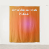 Retro Oranje Gradient Bat Mitzvah Aangepaste Achte Wandkleed (Voorkant)