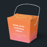 Retro Oranje Gradient Bat Mitzvah Custom Dank u Bedankdoosjes<br><div class="desc">Retro Sinaasappel Roze Gradient Unique Bat Mitzvah Custom Bedankt Favor Box</div>