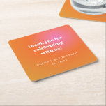 Retro Oranje Gradient Bat Mitzvah Custom Dank u Kartonnen Onderzetters<br><div class="desc">Retro Sinaasappel Roze Gradient Unique Bat Mitzvah Custom Dank u Papier Onderzetter</div>