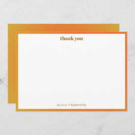 Retro Oranje Gradient Unique Bat Mitzvah Custom Bedankkaart
