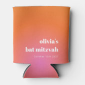 Retro Oranje Gradient Unique Bat Mitzvah Custom Blikjeskoeler (Voorkant)