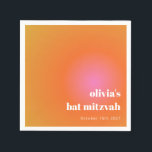 Retro Oranje Gradient Unique Bat Mitzvah Custom Servet<br><div class="desc">Retro Sinaasappel Roze Gradient Unique Bat Mitzvah Aangepaste Servetten</div>