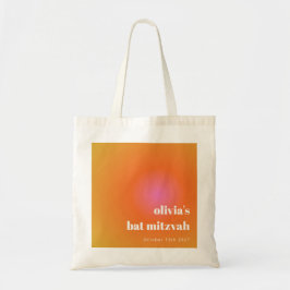 Retro Oranje Gradient Unique Bat Mitzvah Custom Tote Bag