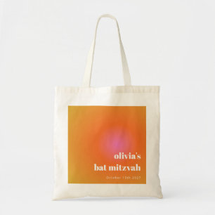 Retro Oranje Gradient Unique Bat Mitzvah Custom Tote Bag