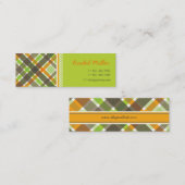 Retro Oranje Green Chic Pset Pattern-kaart Mini Visitekaartje (Voorkant / Achterkant)
